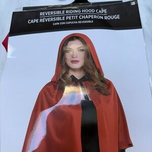 Reversible Riding Hood Cape - Red and Black